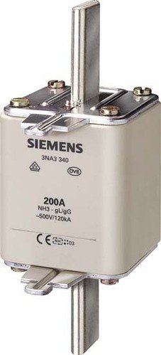 Fusible NH T3 315A 500V Siemens cartouche de protection surintensité basse tension