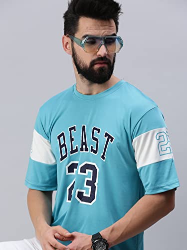 Image of RodZen Polyester Round Neck Half Sleeve Bull Printed Mens and Boy Oversized T-Shirt
