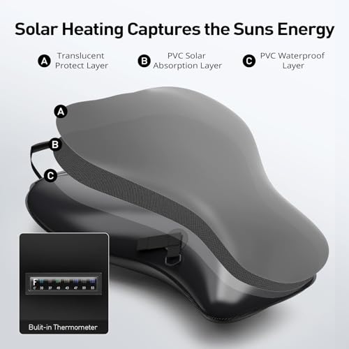 Extremus-Rainbow-Falls-Camping-Shower-66-Gallons25L-Camp-Shower-Bag-Solar-Heating-PVC-Bladder-Built-in-Thermometer-Mesh-Pocket-ABS-Nozzle-System-Portable-Solar-Shower-for-Camping