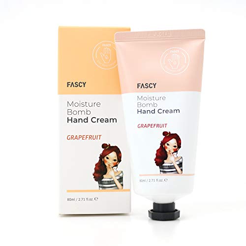 The Elixir Beauty FASCY Korean Cosmetics Moisture Bomb Hand Cream, Seamless Moisturizing/Ultra Hydrating/Refreshing, No Greasy or Oily, 80ml, Grapefruit
