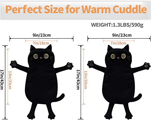 Image of 2PCS Microwave Heating Pads for Cramps Pain Relief, 17 * 9 inch Moist Microwavable Period Menstrual Heat Packs for Cramps, Back, Neck, Shoulder, Abdomen, Black Cat