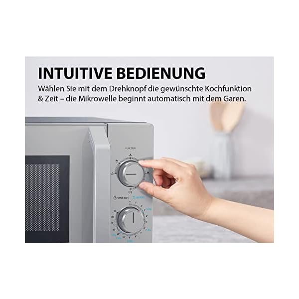 Toshiba MW2-MG20PF(SL) Mikrowellenherd mit knuspriger Grill- & Kombigarfunktion, 5 Leistungsstufen, 1000 W Grillleistung, Silber – Bild 6