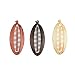 Set of 3 Fashion Banana Hair Clips Round 5 inch Hair Claw - Wood Look