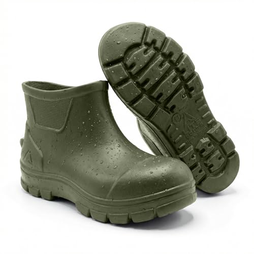 Image of Waterproof Deck Boots for Women | Lightweight, Anti-Slip Rubber Rain Boots, 10 oz each | Pull-On Fishing & Ankle Boots for Sailing, Boating, Docks, Camping | Garden Boots for Everyday