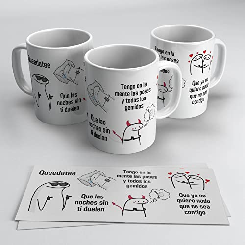 Bizarrap merch - Taza Quedate que la noche sin ti duele BZRP | Regalo fans Bizarrap (Cerámica 355ml)