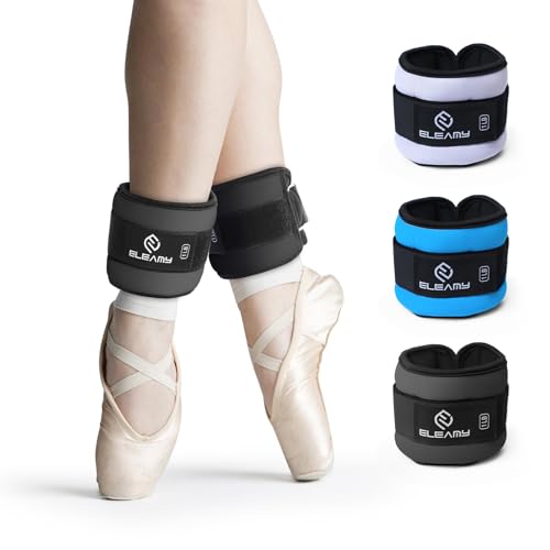 ELEAMY Ankle Weights for Women & Men - 0.5lb*2 Pair - Black