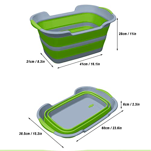 Ddluck Multi-Functional Collapsible Pet Bathtub With Drainage Hole, Portable Indoor Outdoor Foldable Washing Tub Bathing Tub Small Pets Bathtub For Puppy Small Dogs Cats (Green) #TOP2
