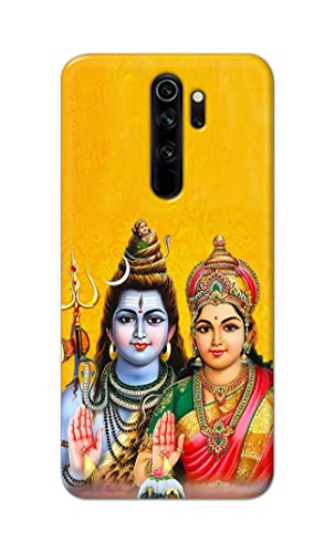 Image of PRINTFIDAA Lord Shiva Parvati Yellow Background Printed Designer Hard Back Case Cover for Xiaomi Redmi Note 8 Pro -(RP) MVN1008