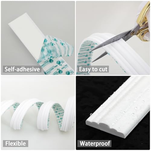 118" x 1.5" Lightweight Peel and Stick Chair Rail Molding, Flexible Accent Wall Trim for Home Decoration & Protection - Image 5