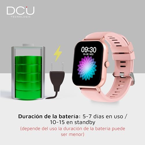 Dcu Tecnologic - Smartwatch Curved Glass Pro - Touch Screen Ad Alta Definizione Personalizzabile Da 1,83'' - Impermeabile IP67-123 Modalità Sport - Rosa - 7