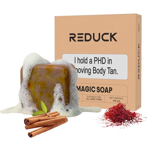 Image of REDUCK ghar ka magic soap Sandalwood & Saffron Magic Soaps For Bath (100 Gms Pack Of 1) | Paraben Free | Chandan & Kesar Bath Soap | Handmade Soaps For Glowing | Skin Brightening Soap For Men & Women