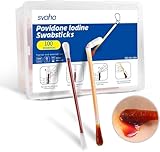 100 Sticks Iodine Swabs Povidone Iodine Swabsticks - Wound Care First Aid Supplies with Povidone Iodine Solution, Individually Wrapped in Reusable Plastic Case