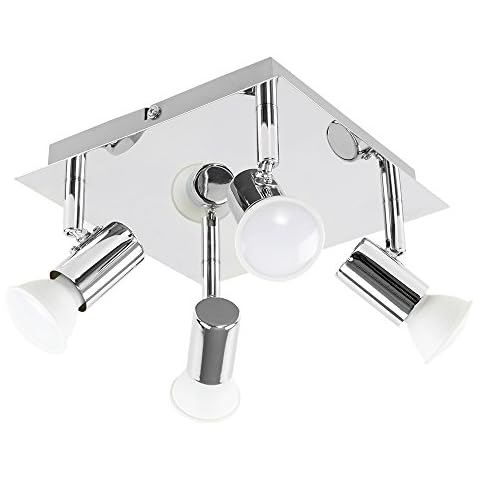 MiniSun Modern Square Chrome Ceiling Spotlight Cover