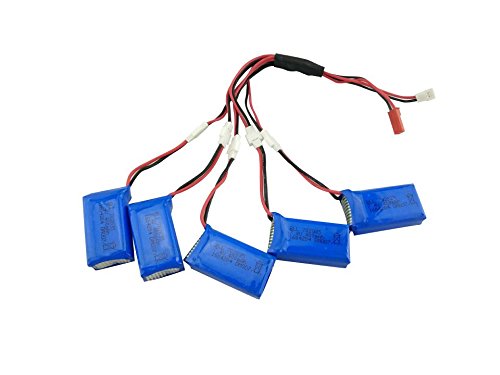 Sea Jump 7.4V 400Mah Lithium Polymer Rc Quadcopter Battery (5Pcs) With A 5 In 2 Converting Line For Dm007 #TOP2