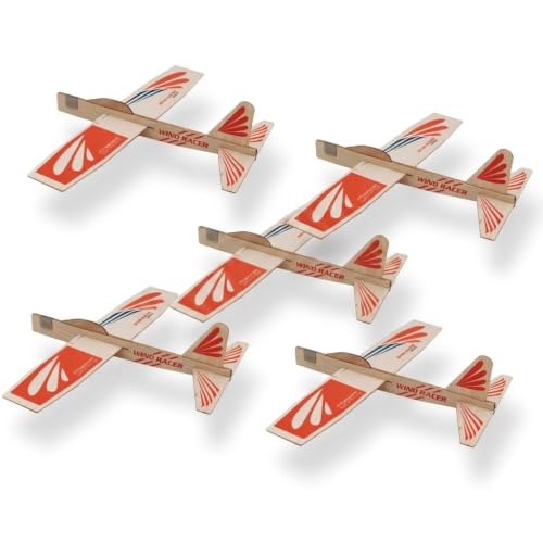 Barsha Space 5-Pack Balsa Wood Airplane Glider Kits for Kids - Model Toy Airplane Set | Perfect for...