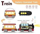 Motorized Train for Wooden Track, Remote Control Train with Magnetic Connection, Battery Operated Locomotive Train for Toddlers, Compatible with Thomas, Brio, Chuggington - Image 2