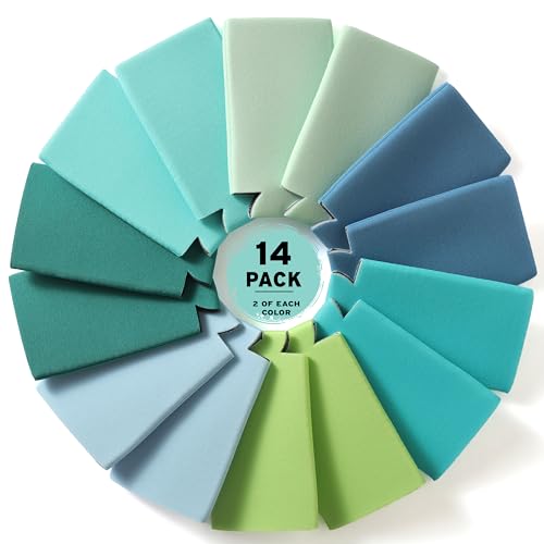 Image of Slim Can Cooler Sleeves (14-Pack) Soft Insulated Slim Can Coolers for White Claw Seltzer & Slim Beer - HTV Blanks for Vinyl Projects - Skinny Can Koolies Bulk - Tall Can Koolie - Can Cozy for Slim Can