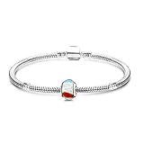 Charms Armband und 1 charm Anhänger Starter Set Angebot Zirkonia Murano glas bettel Pandora style kompatibel Schmuck Silber 21cm