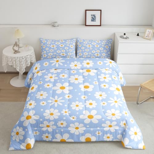 Image of Daisy Flower Groovy Comforter Set Toddler Size Kids Boys Girls Bedding