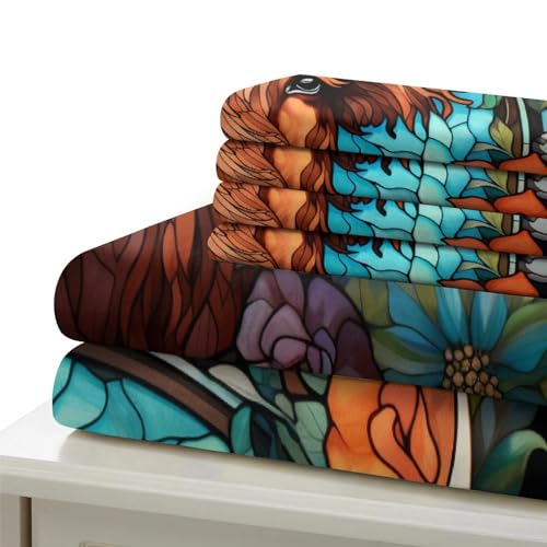 Funda nórdica de bisonte 135x200 con dos fundas de almohada de microfibra suave 7