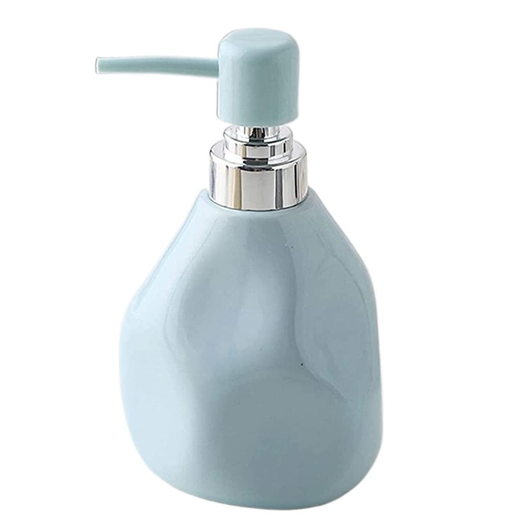 Accessori per Il Bagno Dispenser di Sapone in Ceramica, Dispenser di Sapone Liquido Ricaricabile, Bottiglia A Pompa per Cucina(Blue)