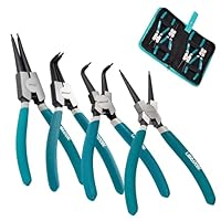 LIBRATON Sprengringzangen Set, 180mm Sicherungsringzangen, Gerade Interne und Externe Seegeringzange, Federbelastet für Sicherungsringe, Schläuche, Dichtungen, Inklusive Aufbewahrungskoffer