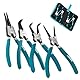 LIBRATON Sprengringzangen Set, 180mm Sicherungsringzangen, Gerade Interne und Externe Seegeringzange, Federbelastet für Sicherungsringe, Schläuche, Dichtungen, Inklusive Aufbewahrungskoffer