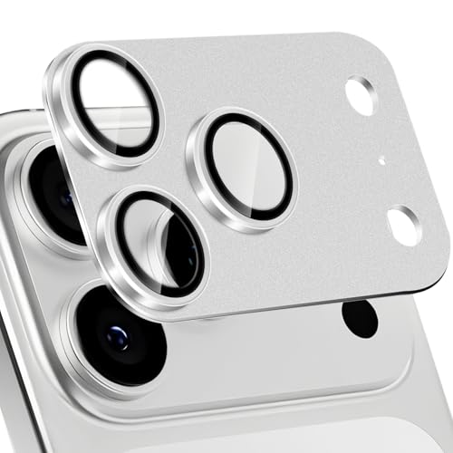 HeeYeal Protector de Lente Cámara para iPhone 17 Pro 5G, 9H Dureza HD Aleación Aluminio Cristal Vidrio Templado, Película Protectora de Cámara para iPhone 17 Pro 5G   Plata