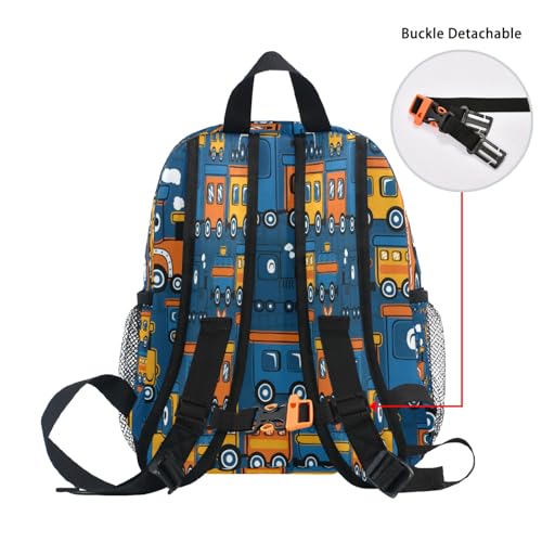 Funny Steam Train Toddler Backpack for Boy's/Girl's Cute Children Kindergarten School Book Bag with Chest Strap Cartoon Train One Size4