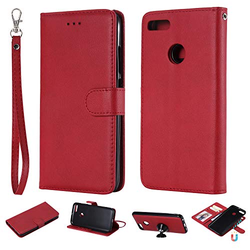 Capa carteira para Xiaomi Mi 5X e Mi A1, capa carteira destacável 2 em 1 com suporte para cartões, c