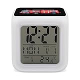 Fire Truck Digital Alarm Clock Color Changing Clock with Night Light for Bedroom