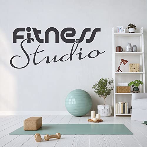 GRAZDesign Wandtattoo Sport Fitness Studio Fitnessraum Motivation Kraftsport | Wandaufkleber Sportraum, Bodybuilding | Türaufkleber Gym - 91x40cm / 010 weiss