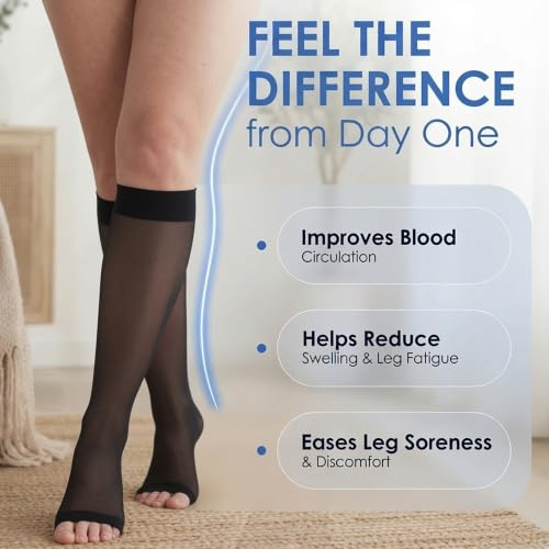 Image of ABSOLUTE SUPPORT Sheer Knee High Compression Socks 20-30mmHg