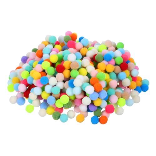 Mikikit 1000 piezas Unidades Pompones de Felpa Bolas de Poliéster Elásticas para Manualidades Accesorios DIY para Gorros Bufandas y Decoración Color Aleatorio Color Aleatorio