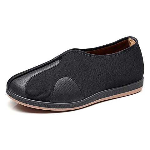 KINDOYO Tai Chi Martial Arts Trainning Shoes - Kung Fu Slippers Soft Cushion Layers Slip On Chinese Shoes Non Slip Rubber Sole Loafer Flats, Black, 40(250MM) Cover