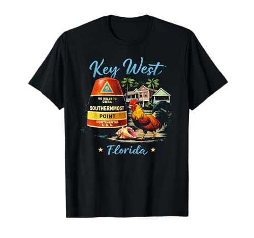 Key West Buoy Key West Rooster Florida Vacation T-Shirt