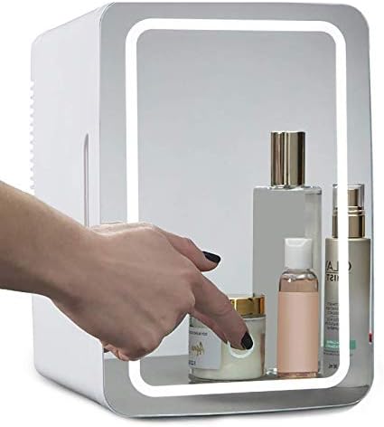 Mini Makeup Beauty Fridge, 8L Portable Cosmetic Refrigerator, Makeup Mirror with LED Light, Compact & Quiet, Cooler/Warmer Freezer, Used for Beauty Skin Care in Home/Car, Gift For Women And Girls