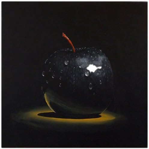 Black Apple by Roderic Stevens, 14x14-Inch Canvas Wall Art