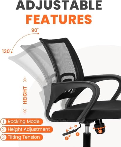 Image of NGFC Comfortable Back Mesh Office Chair with Ergonomic Design and Adjustable Height | Pre-Assembled | Black