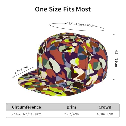 Camouflage Fashion Flat Brim Baseball Cap – Stylish Unisex Cap with All-Over Print Design – Breathable Lightweight Hat for Daily Wear, Outdoor Activities, and Travel 6