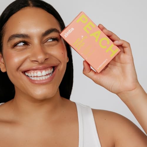 zimba teeth whitening strips vegan whitening strip enamel safe teeth whitening hydrogen peroxide teeth whitener for coffee wine and other stains 28 strips 14 day treatment peach