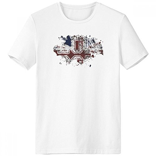 T-shirt sans étiquette blanc homme anti irritation motif Angleterre coupe confort