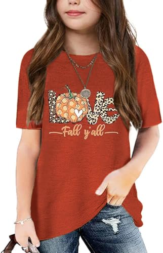 Image of Graphic Tees for Girls Kids Summer Tops Crewneck Short Sleeve T Shirt 5-14 Years