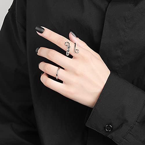 Anillos Mujer Plata Anillos Ajustables De Sol Y Luna (Plata 925