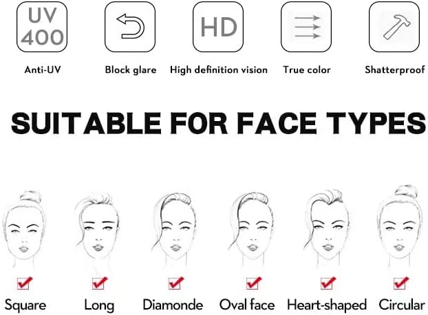 NLEYANB 8-Pack Retro Fox Cat Eye Sunglasses for Women & Men, Oversized UV400 Unisex Shades - Classic Party Beach Multi-Pair Accessories - Image 7