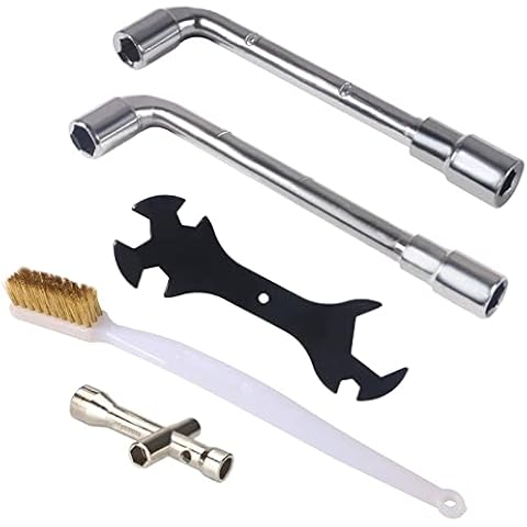 ALAMSCN 5PCS 3D Printer Wrench 6mm 3D Printer Nozzles Wrench 7mm 3D Printer Spanner + 5 in 1 Spanner + Mini Cross Socket Wrench + Nozzle Copper Wire Toothbrush for 3D Printer Cover