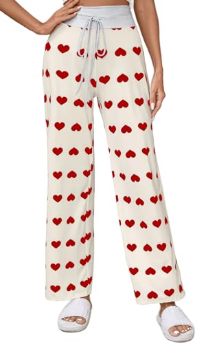 Image of Women Pajama Pants Comfy Lounge Wide Leg Casual Stretch Palazzo Drawstring Pj Bottoms Pants S-3XL