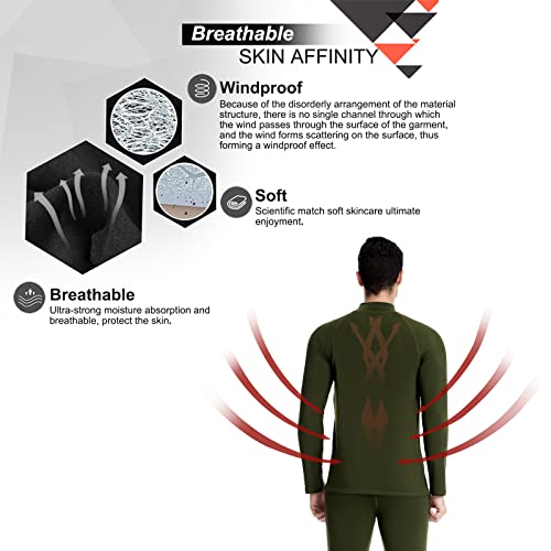 MEETWEE Men's Thermal Underwear Set, Compression Base Layer Long Johns Long Sleeve Top Shirt Suit for Winter Workout Green - Image 5