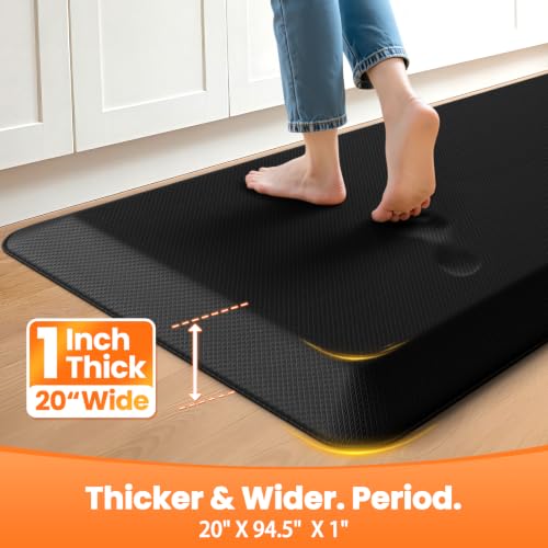 Image of 1-Inch Thick Anti-Fatigue Mat for Kitchen and Standing Desk,20 inchx94.5 inch,Black