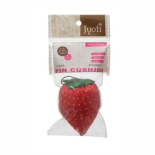 Image of Jyoti Strawberry Shape Pin Cushion - Wearable Needle Holder for Hijab, Sewing, Crafting, Quilting, Cross Stitching - Organize Needles & Pins - Pack of 5